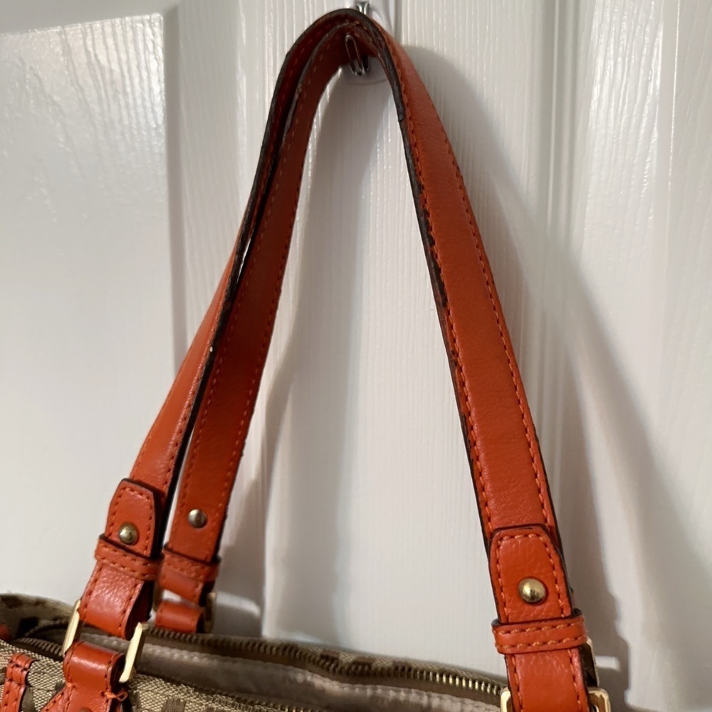 MICHAEL KORS SIGNATURE MONOGRAM GANSEVOORT
BEIGE TANGERINE SATCHEL BAG - Picture 12 of 12